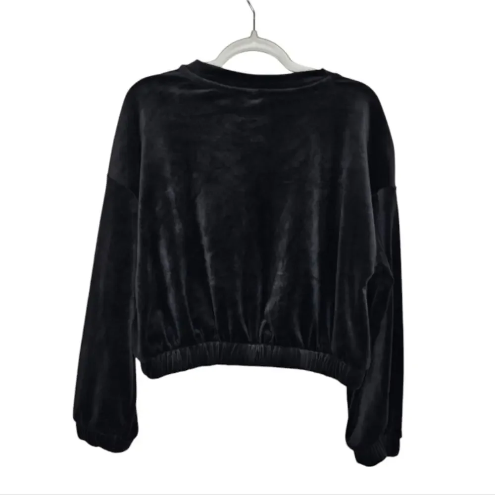 Old Navy Long Sleeve Crushed Velvet Black Elastic Waist and Wrist Girls 8 (M)